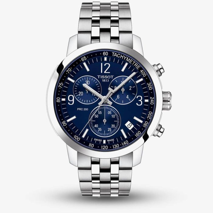 Tissot (PRC 200 Stainless Steel Blue Dial Chronograph )