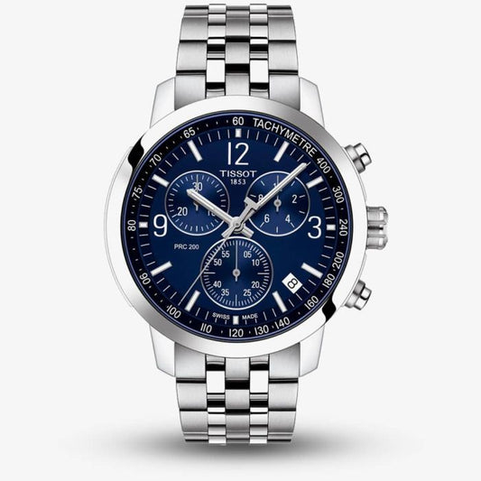 Tissot (PRC 200 Stainless Steel Blue Dial Chronograph )
