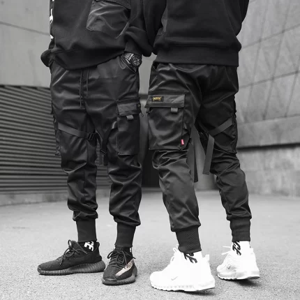 Men’s Multi-Pocket Elastic Waist Design Harem Pants